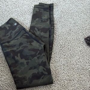 Lululemon Athletica Green Camouflage Leggings